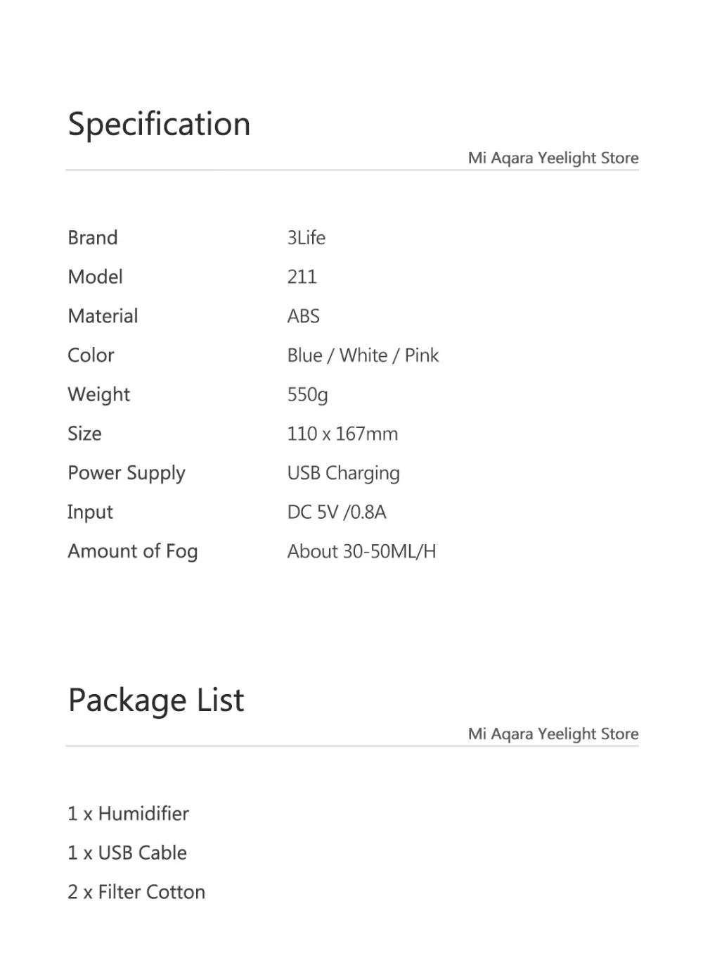 Xiaomi 3Life 1000 мл USB Перезаряжаемый арома-диффузор очиститель воздуха увлажнитель воздуха Эфирное масло Ароматерапия мини-производитель прохладного тумана