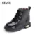 New 2021 Girls Martin Boots Boys Shoes Осень искусственная кожа Детские мотоциклетные сапоги Малыш Дети Теплая зима Снегоступы 3BB
