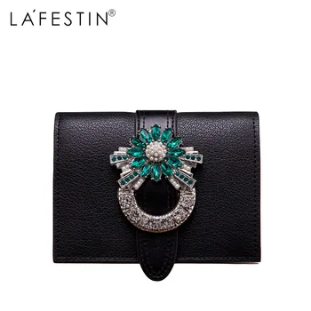 

LAFESTIN Brand Women Wallet Luxury Designer Diamonds Short Purse Wallet Female Card Holder Purses Coin Wallets Carteira Feminina