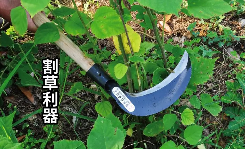 Легкий Садовый травяной нож-серп из марганцевой стали, острый, с длинной ручкой, серп для рук, коса для прополки, садовый инструмент