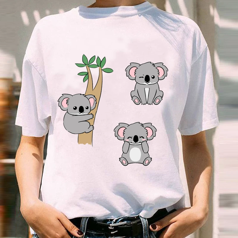 Love Valentine Panda Cartoon Animal Tops print ladies T-shirt casual basis O-collar white shirt short sleeve T-shirt,Drop Ship black and white striped shirt Tees