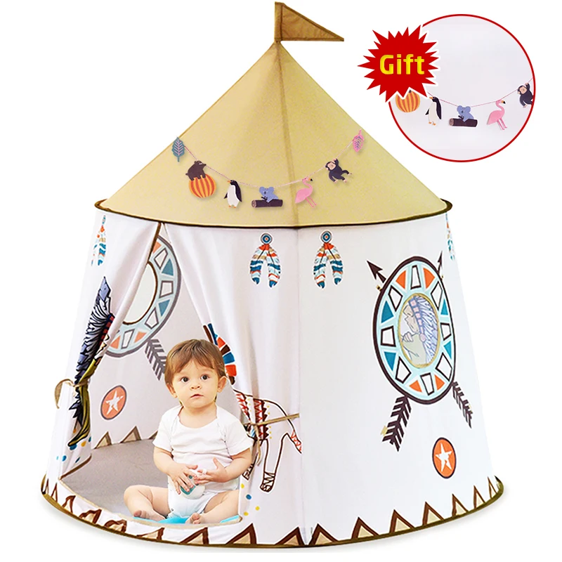 YARD Kid tipi tente maison 123*116cm Portable princesse château présent pour enfants enfants jouer jouet tente anniversaire noël cadeau