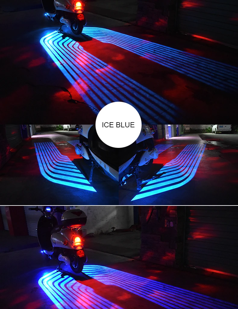 Riloer 2pcs Motorcycle Neon Light Angel Wings Welcome Lamp Ghost Shadow Door Lighting Waterproof Neon Ground Effect Lights 