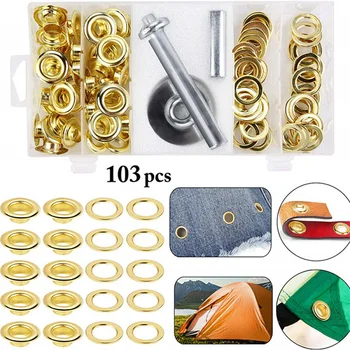 

103PCS/set Metal Tent Awning Eyelets Ring Kits DIY Handmade Craft Belt Accessories