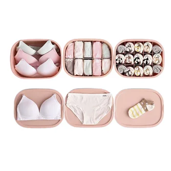 

Household Thickened Plastic Storage Box, Simple Style Solid Color Dormitory Wardrobe Socks Underpants Bra Organizer Storage Case