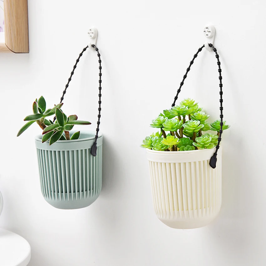 Двухслойная подвесная корзина держатель для хранения растений пластиковая с