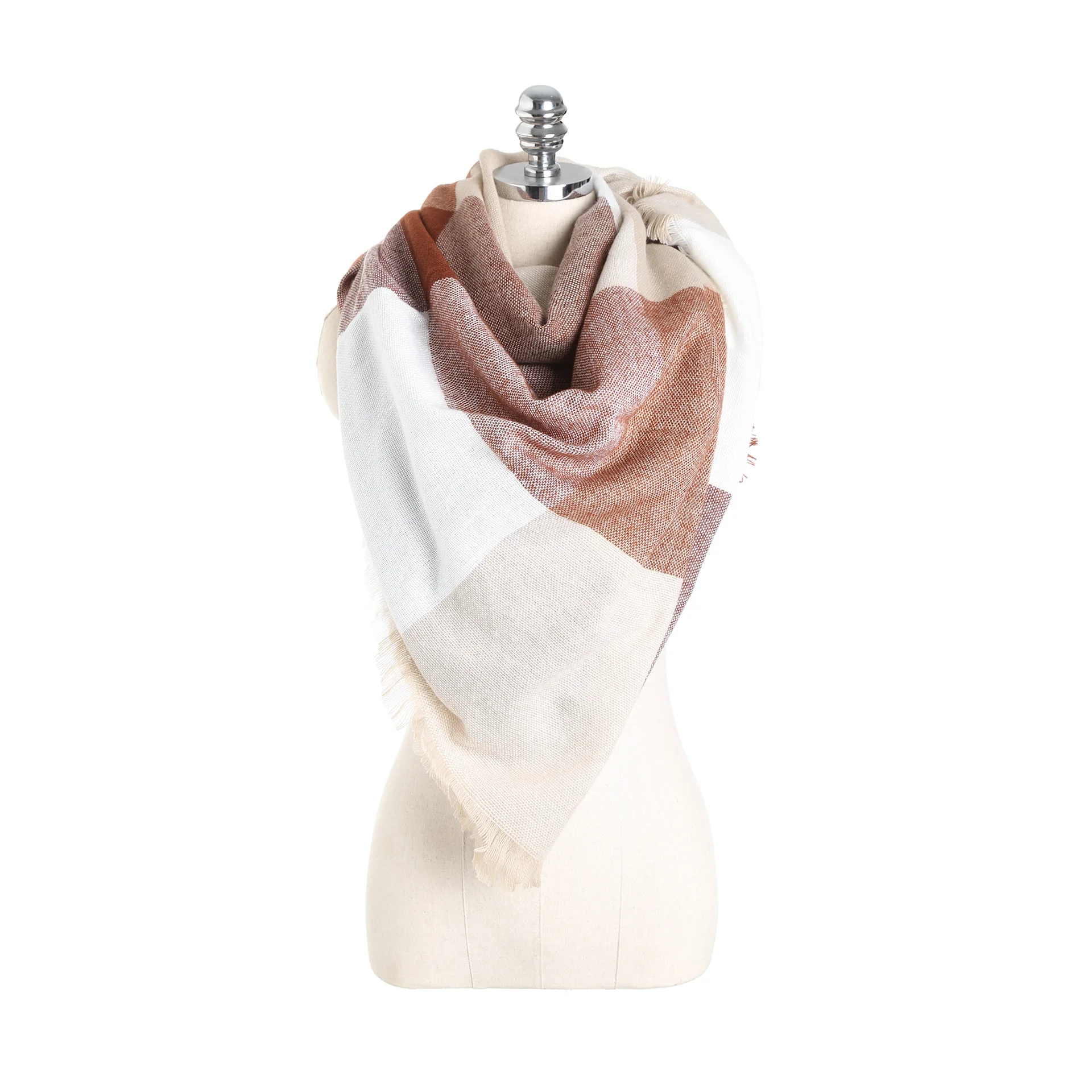 Шарф, Клетчатый Цвет, большой квадратный шарф, осенне-зимний женский кашемировый теплый шарф для пары, шаль для холодной защиты - Цвет: 4