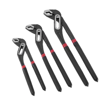 

3 Pack Set Adjustable Alligator Water Pump Pipe Pliers Set, Groove Joint Pliers Set Release Plumbing Pliers Straight Jaw with St