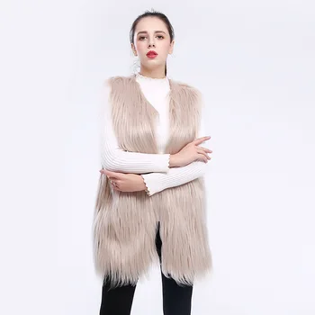 

Fur Vest Female Women's Coat Plush Fluffy Outerwear Winter Coats Women Plus Size Candy Colors Vest Fur Fashion Faux Gilet 2020