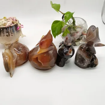 

Natural Crystal Agate geode Dolphin animal Carved Cute Dolphin Figurines for Home Decor Chakra Healing Toys Gift