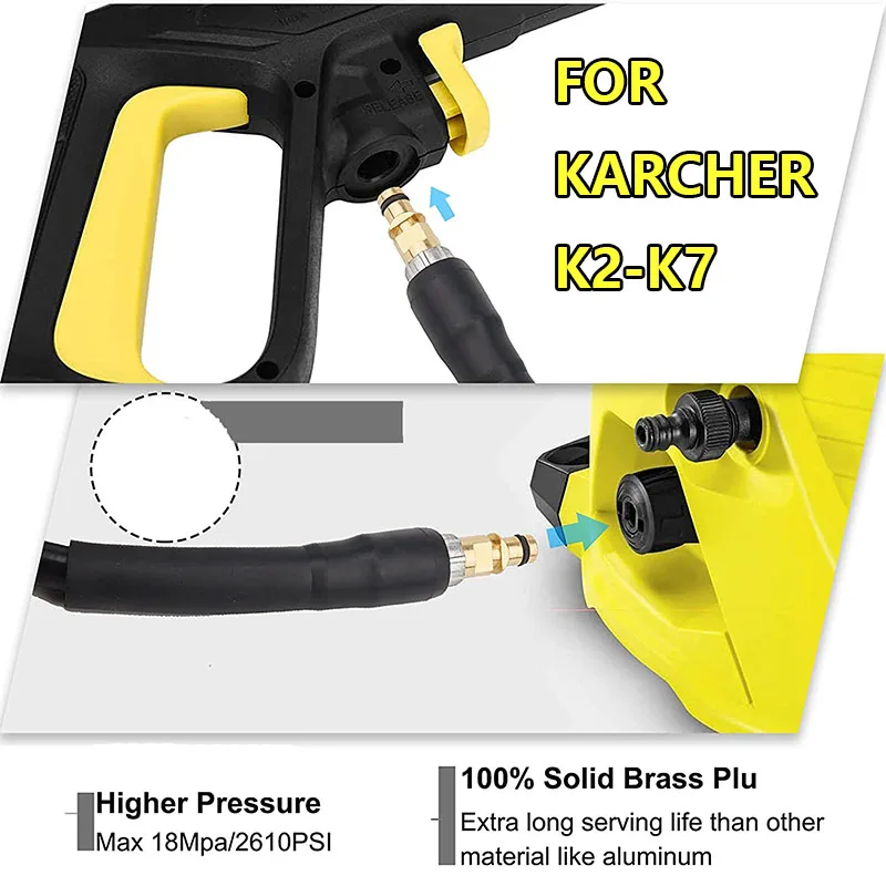 Manguera de extensión para Karcher K2 K3 K4 K5 K7 Nuevo tipo clic clic Socket 