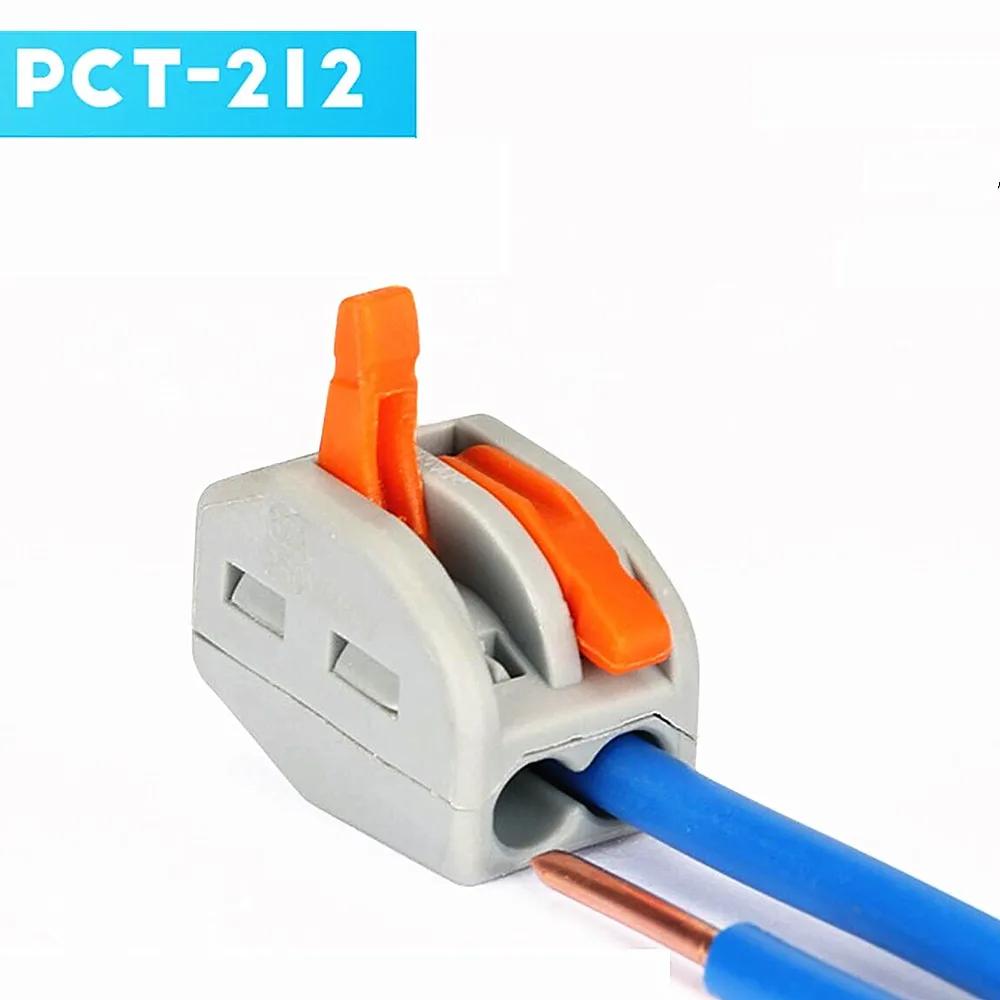 (10 шт./лот) PCT212 Универсальный Компактный проводной разъем 2 pin проводниковый Блок