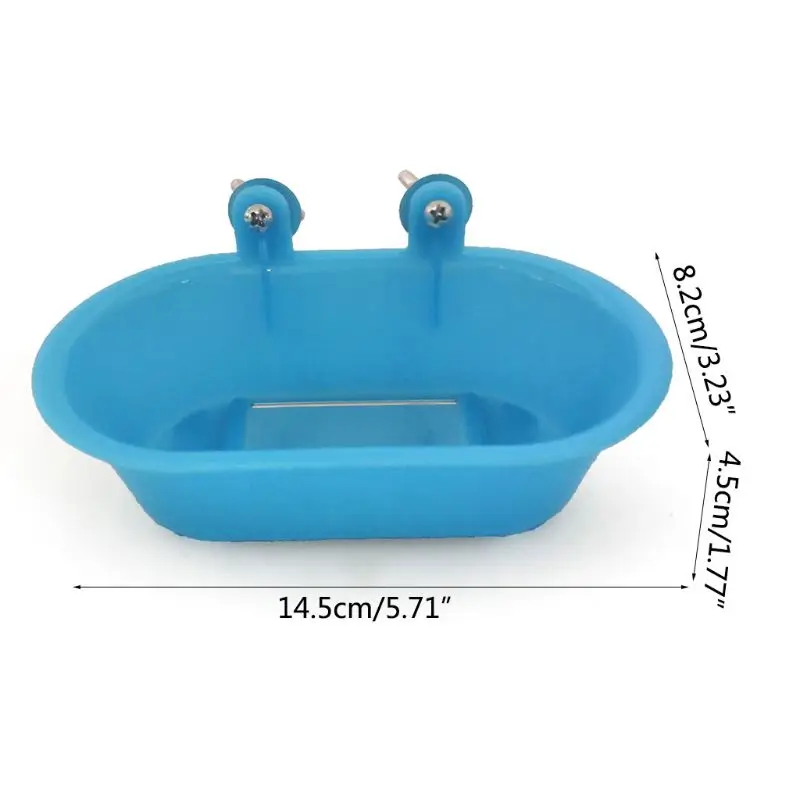 Bird Bathing Pots Small Parrot Tub Toy with Mirror for Tiger Skin Peony Can Fixed Cage Decor