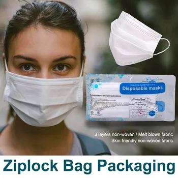 

50/100pcs Disposable Face Masks Non Woven and Meltblown Face Mask 3 Layers Filter Adult Face Mask
