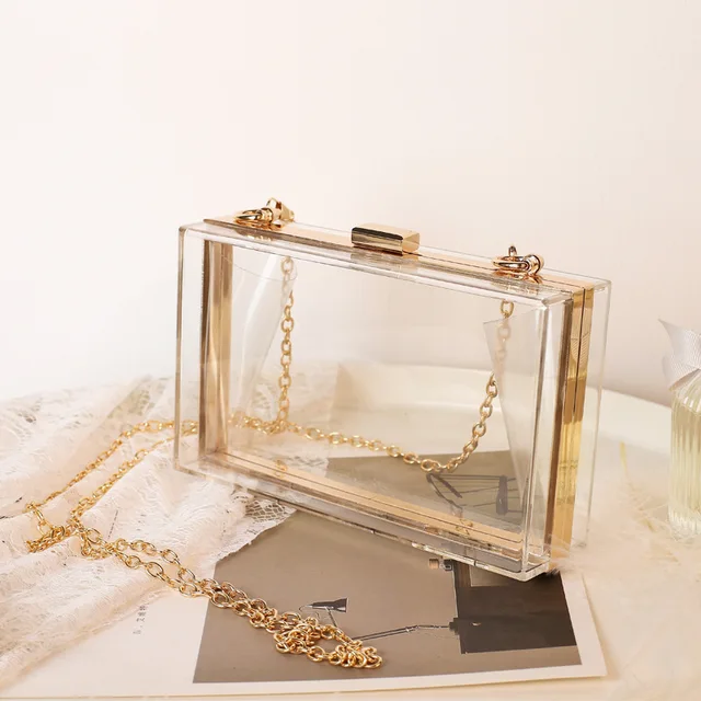 New 2021 Trend Transparent Clear Jelly Acrylic Box Handbag For Women  Elegant Evening Party Clutch Purse with Scarves Female - AliExpress