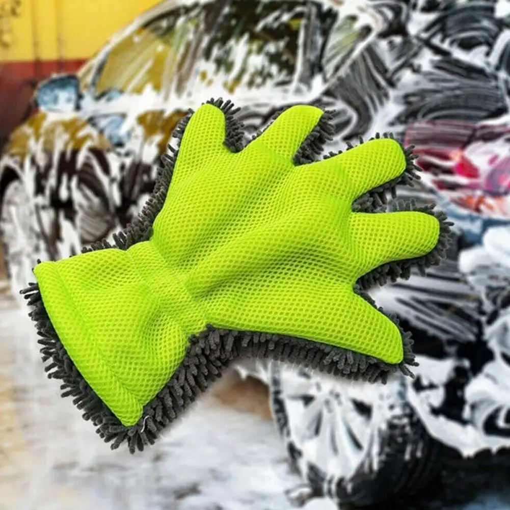 Перчатки для ухода за автомобилем с 5 пальцами, инструменты для удаления пыли, два боковых, прочные, для мытья автомобиля, практичные