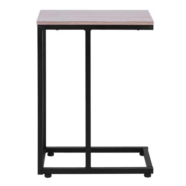

46x25.5x63.5CM Simple Iron Sofa Accent Table Wood Grain Coffee Table Side Table