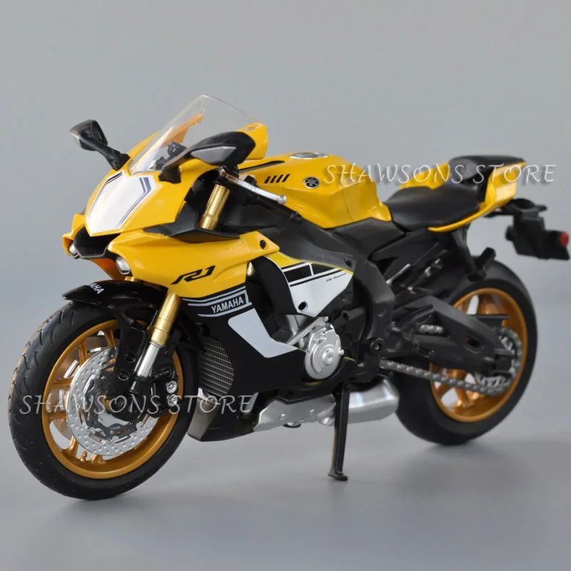 1:12 литая модель мотоцикла игрушки Yamaha YZF R1 спортивный велосипед миниатюрная