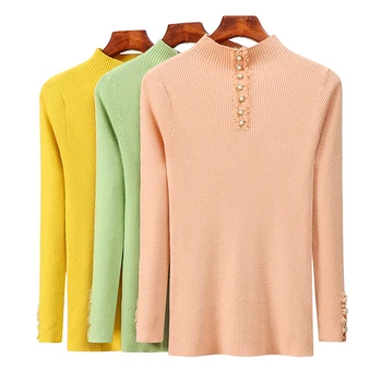 

Autumn Winter Knitting Pullover Women Long Sleeve Tops Turtleneck Knitted Sweater Chic Woman Slim Tight Female Casual Streetwear