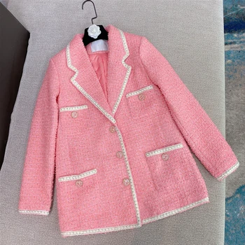 

HIGH STREET 2020 New Designer Stylish Women's Loose Tweed Blazer Jacket
