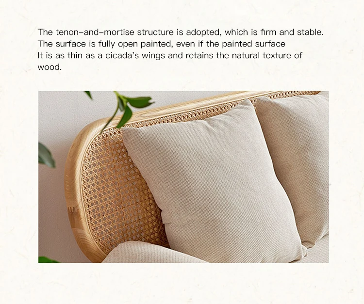 Description Picture 5 of itemNordic Household Leisure Rattan Sofa And Coffee Table 3 Seats Simple Modern Courtyard Balcony Terrace Patio Garden Outdoor Couch