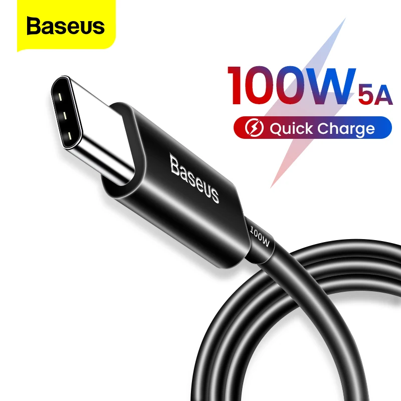 

Baseus USB C to USB Type C PD Cable For xiaomi redmi Smartphone 100W Fast Charging Charger Cord For Samsung S20 MacBook ProCable