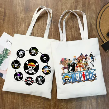 

One Piece Luffy Japanese Anime Women Female Foldable Canvas Canvas Tote Eco Shopping Bag Canvas Tote Casual HandBag Daily Use