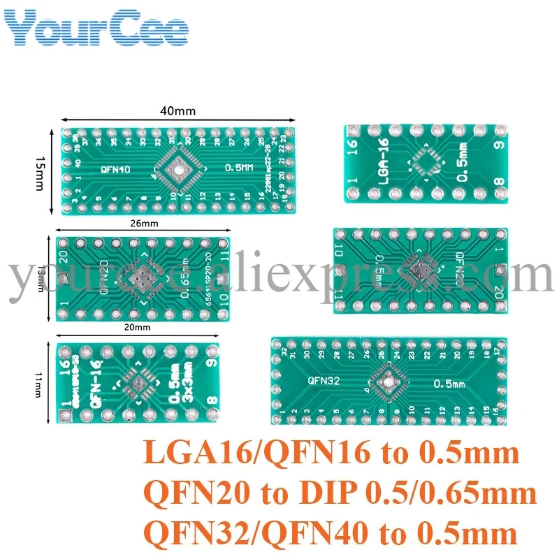 20pcs-QFN32-QFN40-QFN20-LGA16-QFN16-Adapter-Board-Patch-SMD-to-DIP-0 ...