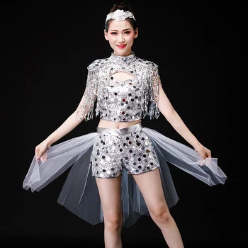 

Hot New Modern Dance Costumes Fashion Sequins Jazz Nightclub Performance Clothing Sexy Opening Dance Costume Women's Suit S-3xl