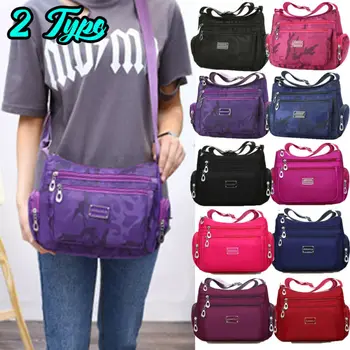 

Women Multi Pocket Messenger Cross Body Handbag Ladies Hobo Bags Shoulder Bag Waterproof Crossbody Shoulder Bag For Women 2019