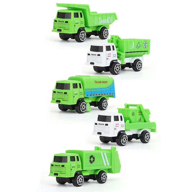 

5 Kinds Garbage Truck Toys Alloy Diecast City Service Sanitation Vehicle Educational Toy Small Car Model for Boys Children A20