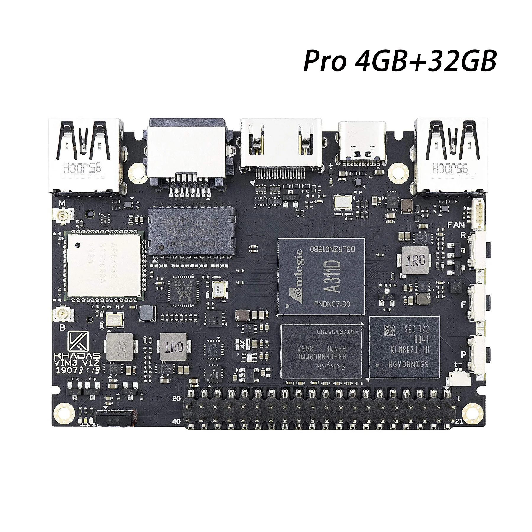 ShenzhenMaker Khadas VIM3 Amlogic A311D с 5,0 топами NPU x4 Cortex-A73 x2 A53 ядрами поддерживает AI tensorflow SBC - Цвет: Kit 2
