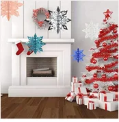 6 шт./компл. 10 см цвета: золотистый, серебристый искусственная Снежинка баннер DIY Бумага гирлянда Xmas Tree висящий кулон для рождественской вечеринки украшения дома