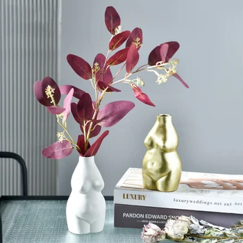 

Creative Art Vase Handmade Lady Body Pottery Vase for Flowers Table Small Vase Decoration Home Office Countertop Funny Gift Idea