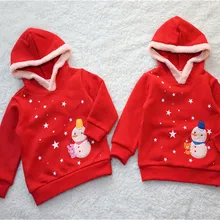 Одежда для малышей рождественские Толстовки со снеговиком и длинными рукавами, зимние топы для девочек, теплые модные толстовки для детей, повседневные толстовки с капюшоном для мальчиков