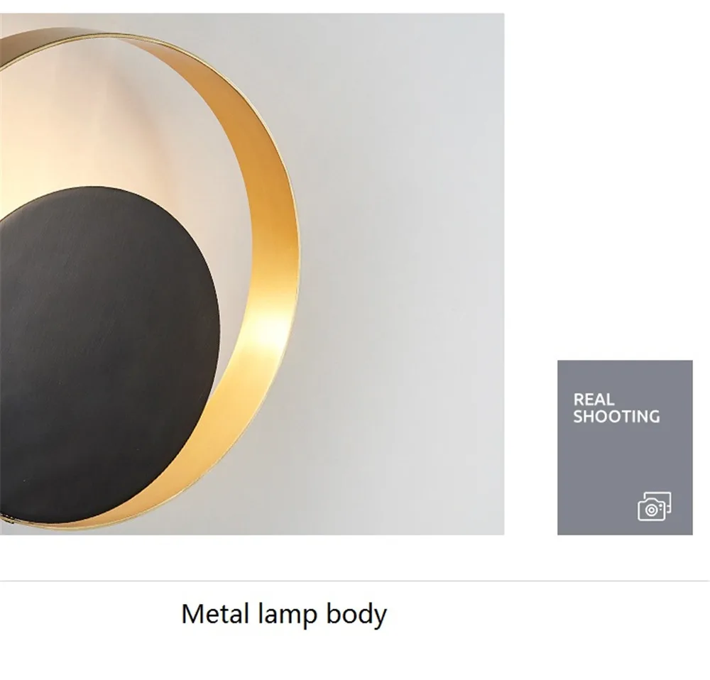 Nordic Modern LED Wall Lamp Loft Decor Sconce Wall Lights Iron Gold Black Bedside Wall Lamp Home Lighting Indoor Luminaire (8)
