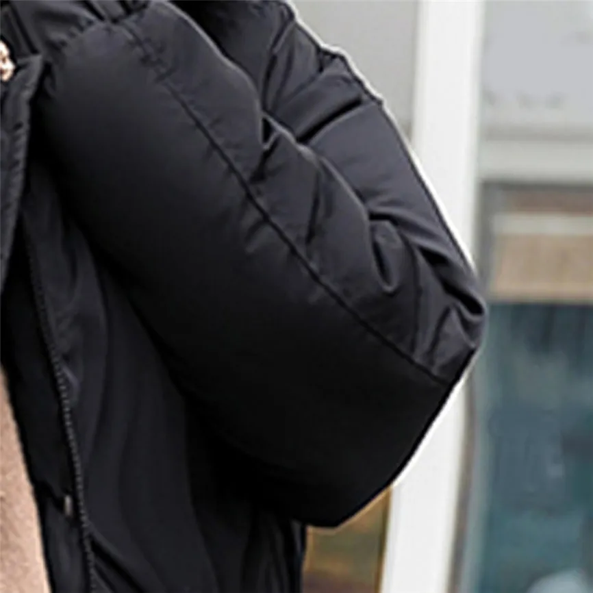 Abrigos Mujer Invierno Elegante Женская однотонная Толстая зимняя тонкая теплая куртка с меховым воротником пальто зимняя куртка