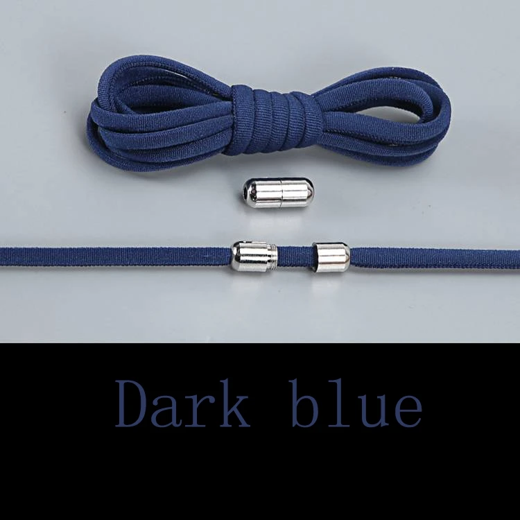 Dark Blue 1 пара шнурки без завязок круглые эластичные шнурки для обуви для детей и взрослых кроссовки шнурки быстро ленивые шнурки 21 цвет шнурки - Цвет: Dark Blue