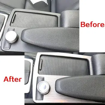 

NEW-Car Styling Interior Stainless Steel Sticker Water Cup Holder Panel Decoration Trim for Mercedes Benz C Class W204 2009-2014