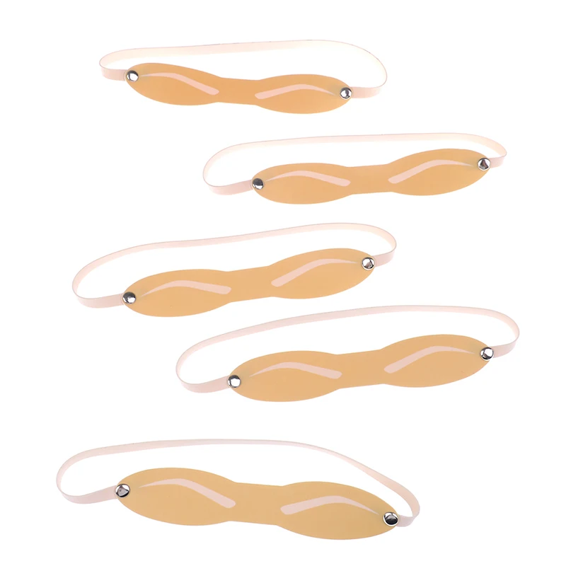 

5pcs Reusable Eyebrow Tattoo Practice Skin Stencil Embroidering Eye Brow Strap Tattooing Practice Fake Skins Makeup for Beginner