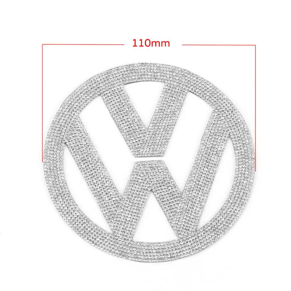110 мм бриллиантовые блестящие стразы спереди эмблемы крышка Стикеры декор для VW Volkswagen Scirocco