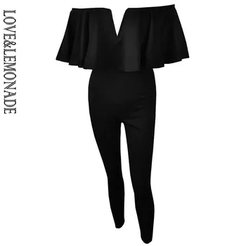 

LOVE & LEMONADE V-neck Flouncing Slim Jumpsuits TB 8632