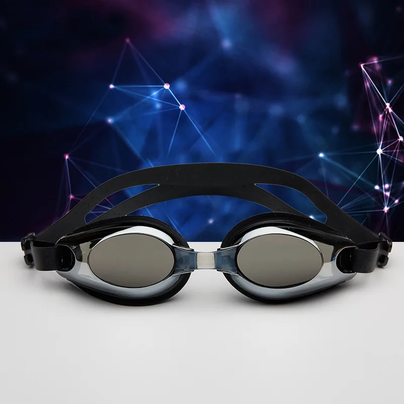 

Adult Goggles Anti-fog Electroplated Waterproof Large Frame Comfortable Swimming Goggles Not Squeeze Head Children for Both Men