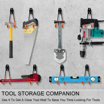 

Garage Storage Utility Double Hook, Easy to Install Tools Duty For Organizing Hanger Large Power Wall-Mounted Heavy Lad