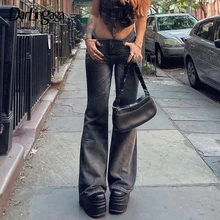 

Darlingaga Streetwear Gradient Vintage Y2K Low Rise Jeans Female Bodycon Fashion Denim Pants 2000s Aesthetic Flared Jeans Bottom