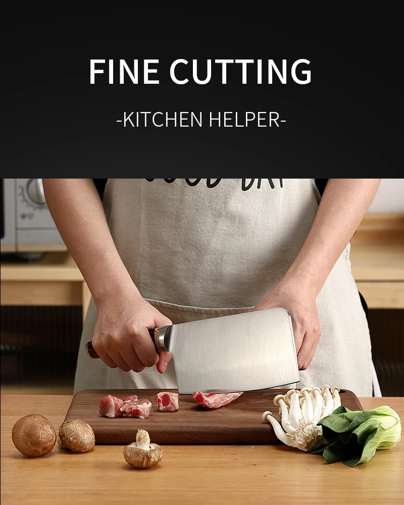 Handmade Forged High-carbon Clad Steel Kitchen Knives Cleaver Filleting Slicing Broad Butcher Knife The Color With Wooden Handle