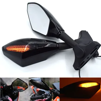 

Black Motorcycle Front Back LED Turn Signal Integrated Mirrors For Yamaha FZ1 FAZER FZ6 FZ6R FZ8 XJ6 MT-07 MT-09 FZ9 FZ-09