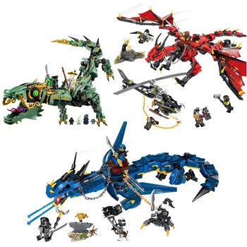 

Ninjagoed Flying Mecha Dragon Building Blocks Bricks Toys Model Ninja Action Figures Model Toys Gifts Compatible Lepining City