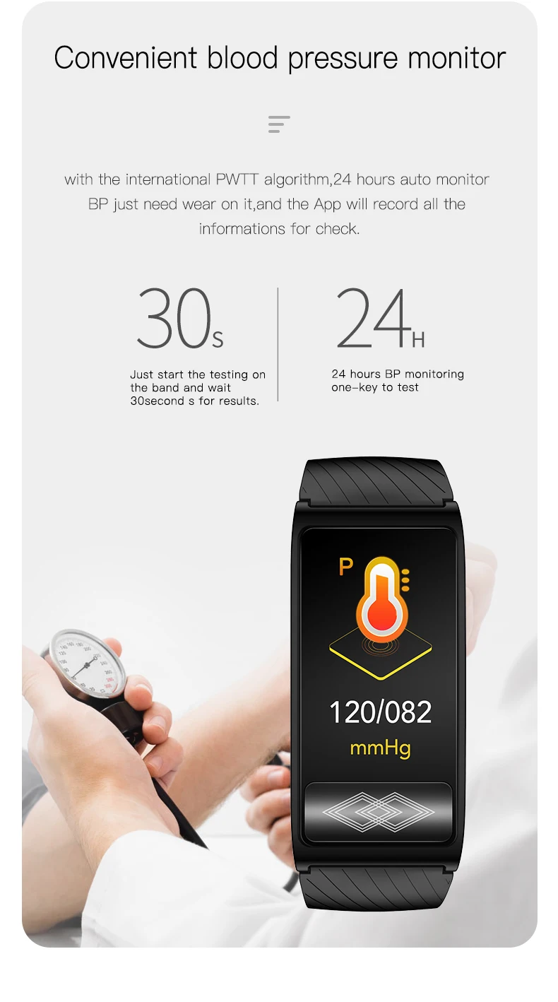 P10 Sport Smart Bracelet Blood Pressure Oxygen Heart Rate Monitor ECG Band Activity Tracker Waterproof HRV Healthy Index