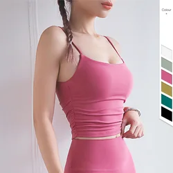 2021NEW 2021 Sports Halter Padded Training Solid Sexy Workout Underwear GYM Bra Two-sided Push Up Motion Vest Yoga Fitness Tank